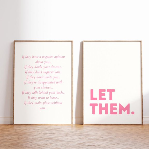 Let Them Quote Art Print: Motivational Affirmation Poster Set 2 Unframed Paper Print 8x12