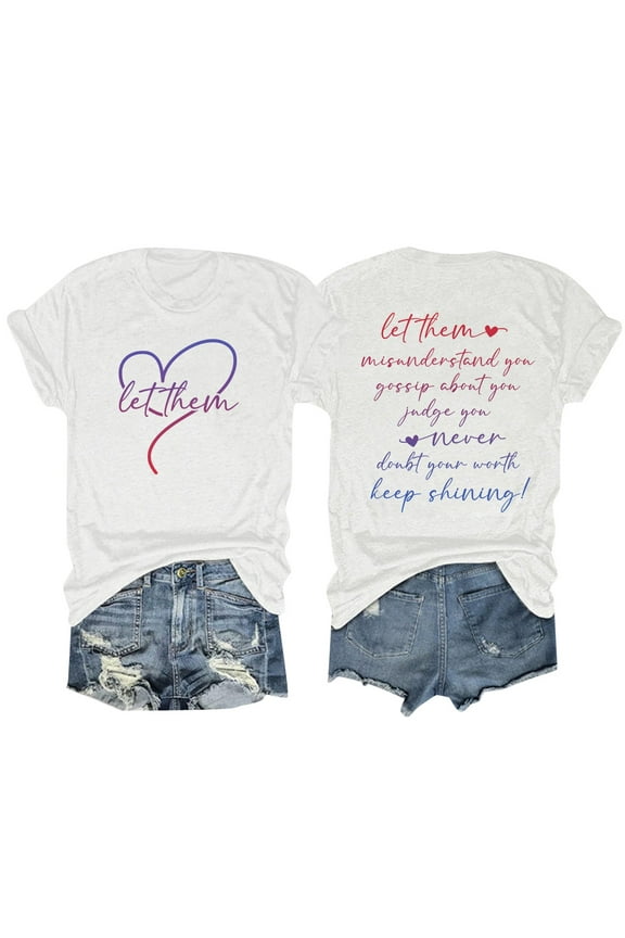 Let Them Shirt Misunderstand You Funny Graphic Tees Motivational Printed Tops For Women Casual Comfortable Statement T-Shirt