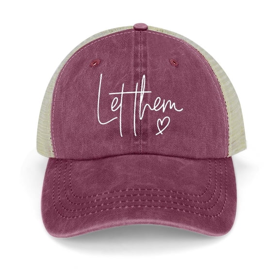Let Them Wine Red Hat Adjustable Funny Fashion Unisex Baseball Cap for Men Women