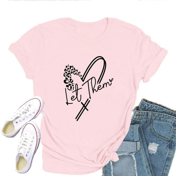 Let Them Women's T-Shirt – Minimalist Inspirational Graphic Tee, Soft Casual Motivational Top