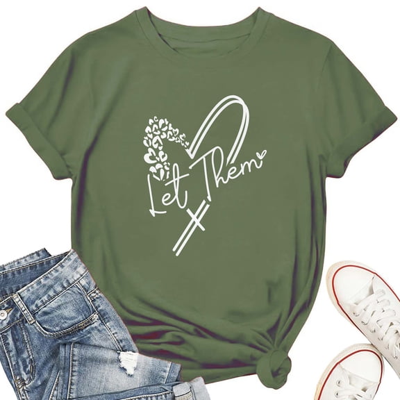 Let Them Women's T-Shirt – Minimalist Inspirational Graphic Tee, Soft Casual Motivational Top