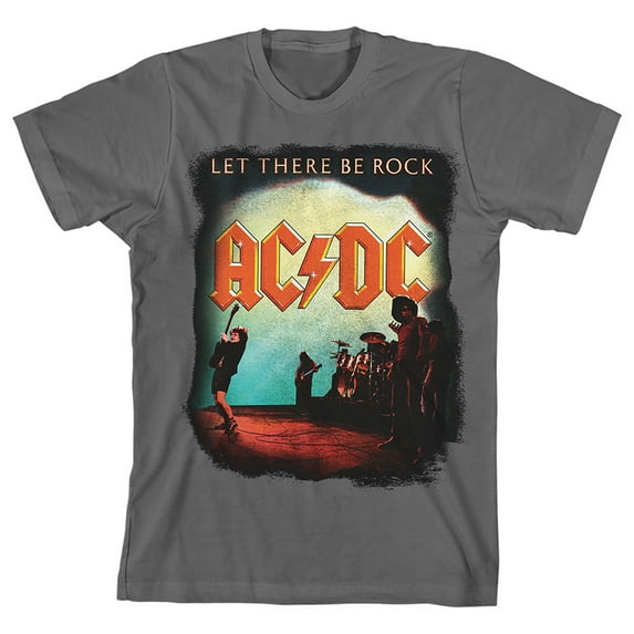 Let There Be Rock ACDC Youth Boy's Charcoal T-shirt-XL