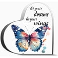 thumbnail image 1 of Let Your Dreams Be Your Wings Gifts For Women Men,Acrylic Heart Keepsake For Teacher Colleague Boss Family And Friends 6 x 6 Inch, 1 of 4