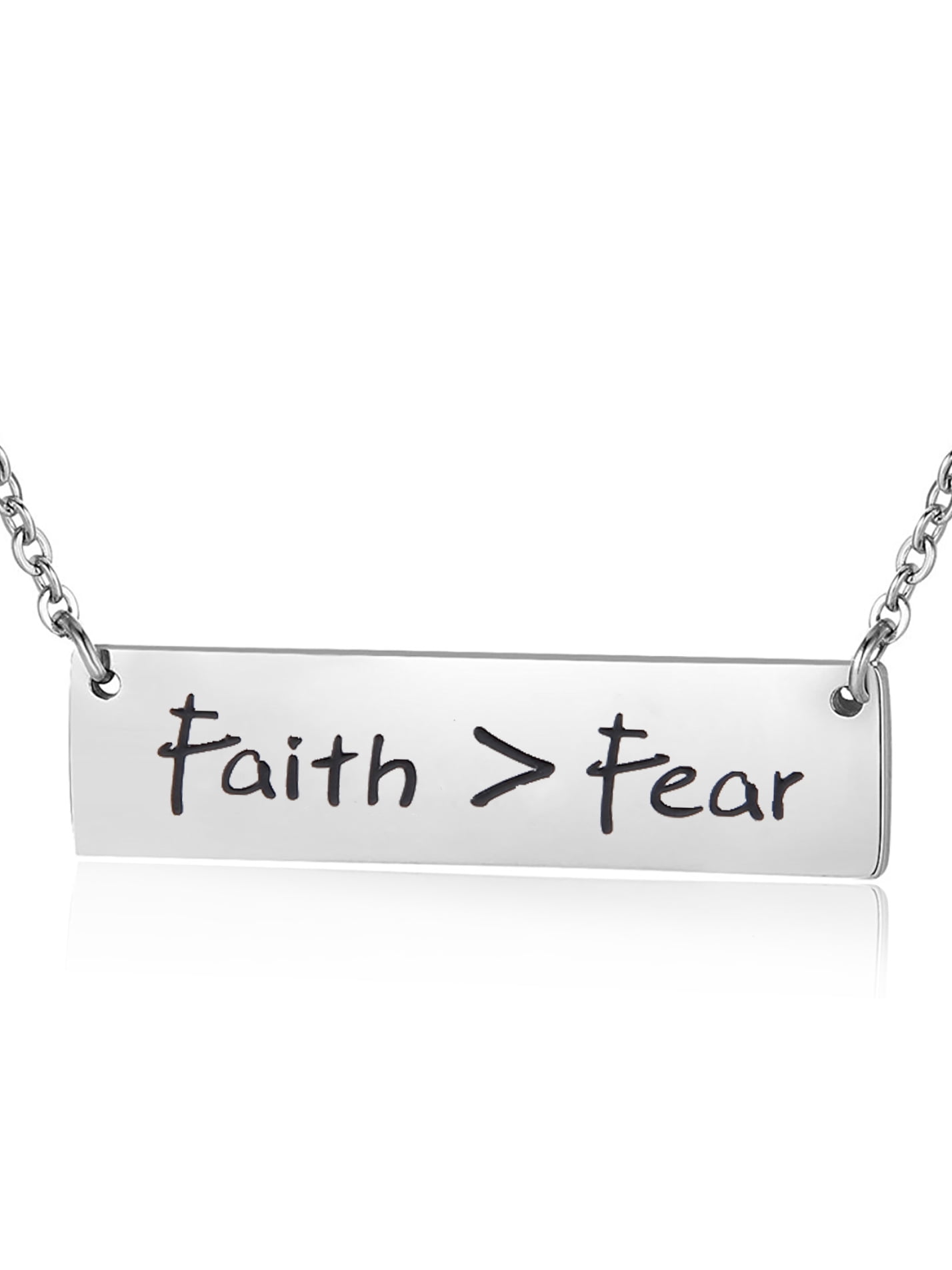 Let Your Faith Be Bigger Than Your Fear Necklace Inspirational Jewelry Christian Gift for Her