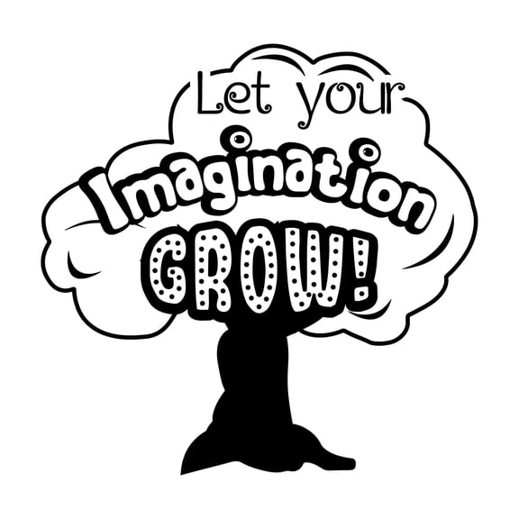 Let Your Imagination Grow Educational Quotes For Teachers Students Decal Wall Art Sticker Designs Vinyl Stickers For Home House Walls Rooms Windows Bedroom Decoration Size (26x26 inch)
