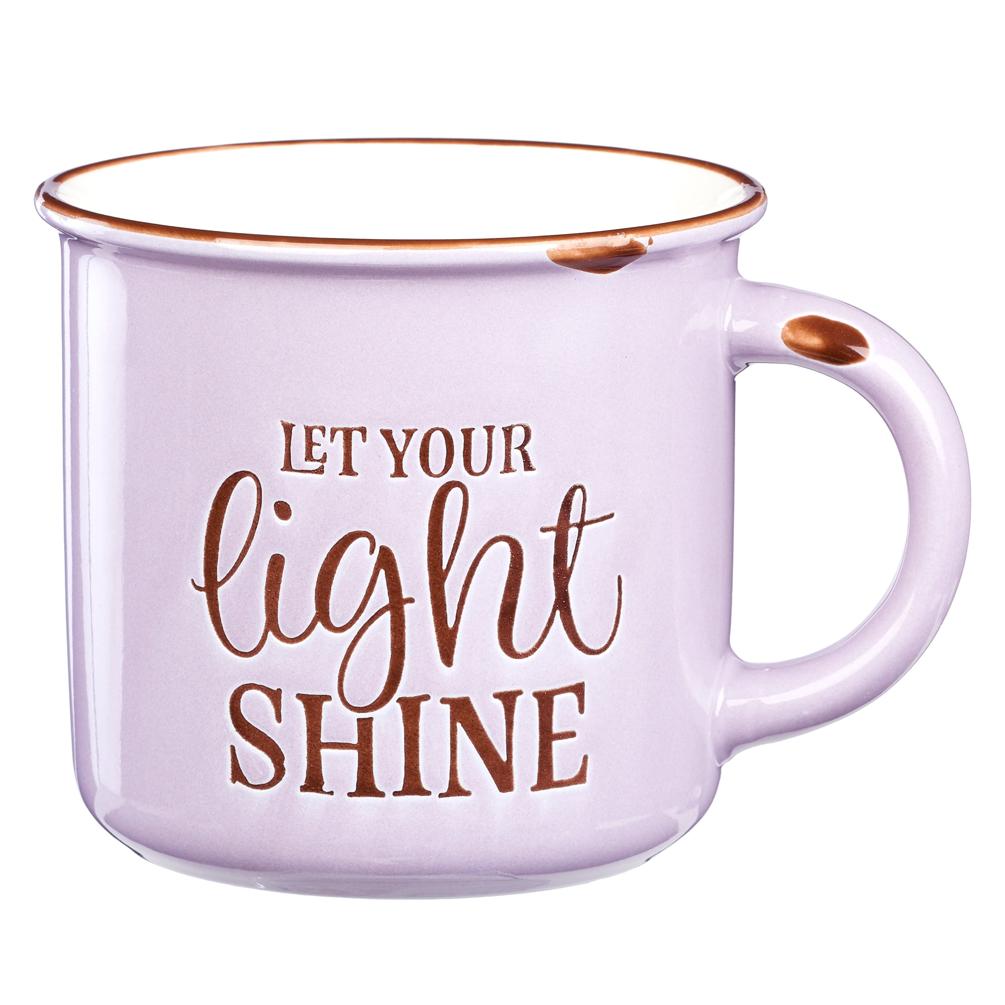 Lavender Ceramic Camp Style Coffee Mug with Inspirational Quote