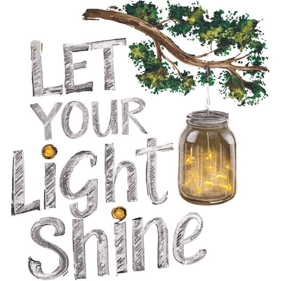 Let Your Light Shine Quote Positive Life Motivation Inspiration Quotes Saying Colorful Wall Art Sticker Designs Vinyl Stickers For Home House Walls Rooms Window Bedroom Decoration Size (12x12 inch)
