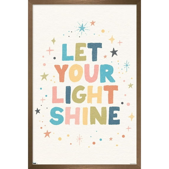 Let Your Light Shine Wall Poster, 14.725" x 22.375" Framed