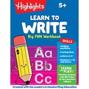 Learn to Write Big Fun Workbook 112-Page Handwriting Practice Book for Kids 5-7, Learn How to Write with Puzzles, Traci, Paperback