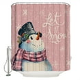 thumbnail image 1 of Let it Shower Curtain, 60" x 72", Snow Christmas Snowman Snowflake Pink Waterproof Bathroom Curtain Washable Shower Curtain Set with 12 Hooks, 1 of 6