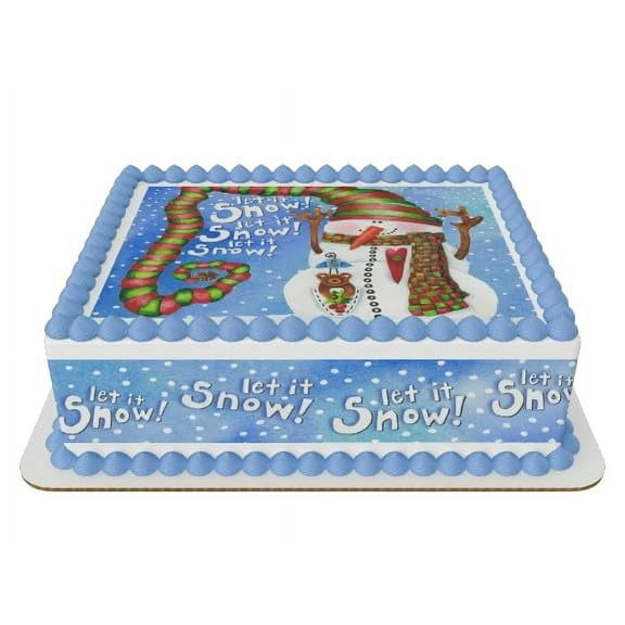 Let it Snow Edible Icing Sheets- Assorted Image Cake Toppers-Frosting Sheets- Cookies- Cupcake Toppers (6 Inch Round)