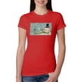 thumbnail image 1 of Let it Snow Green Scarf Snowman Christmas Womens Slim Fit Junior Tee, Red, 2XL, 1 of 3