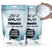 Let It Snow Instant Fake Snow Powder, USA-Made for Kids, Holiday Decor, Sensory Play & Slime  2 Pack