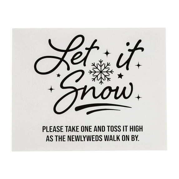 Let it Snow Wedding Send-Off Sign with Easel