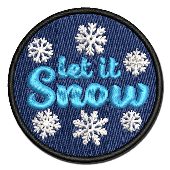 Let it Snow Winter Applique Multi-Color Embroidered Iron-On Patch - 2.0 Inch Mini