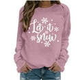thumbnail image 1 of Let it Snow Womens Trendy Sweatshirts Casual Crewneck Pullover Tops Cute Snowflake Graphic T Shirts, 1 of 5