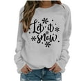 thumbnail image 1 of Let it Snow Womens Trendy Sweatshirts Casual Crewneck Pullover Tops Cute Snowflake Graphic T Shirts, 1 of 5