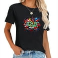 thumbnail image 1 of Let's Be Brave Graffiti Lover Gift Fashionable Graphic Tee for Women - Short Sleeve Shirt with Unique Print Back To School Gifts, 1 of 5