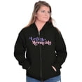 thumbnail image 1 of Let's Be Mermaids Cute Beach Day Womens Plus Size Graphic Zipper Hoodie Brisco Brands 2X, 1 of 5
