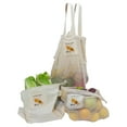 thumbnail image 1 of “Let’s Bee Organic” Simple Ecology Organic Cotton Reusable Honey Bee Gift & Starter Set (string produce saver bags, food storage, bulk bin, with tare weight tag and drawstring, waste free), 1 of 3