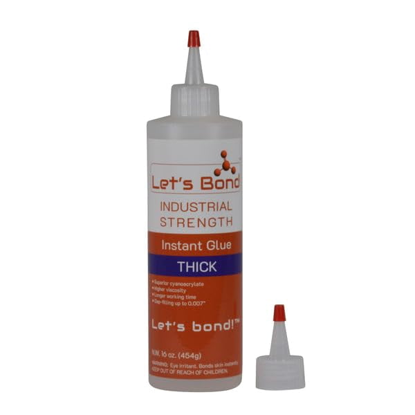 Let's Bond 16 oz Thick Professional Grade Instant Glue, Premium Cyanoacrylate, 700 CPS