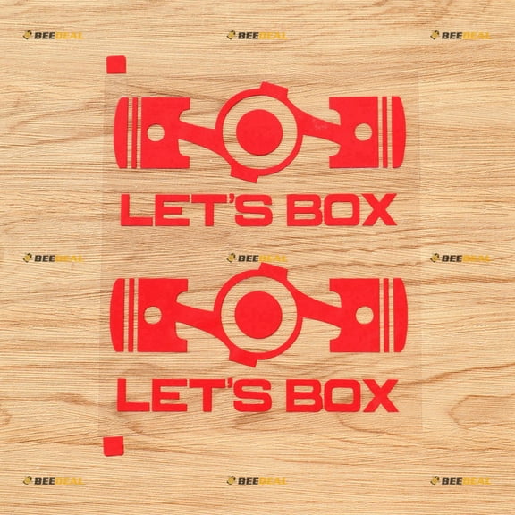 Let's Box Boxer Flat 4 Engine Car Decal Sticker Vinyl - 2 Pack Red, 6 Inches - fit for Subaru STI WRX etc