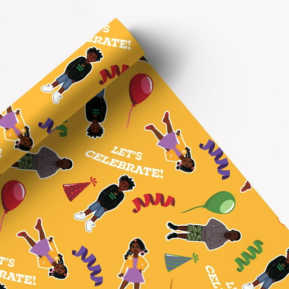 Let's Celebrate African American Gift Wrap Wrapping Paper