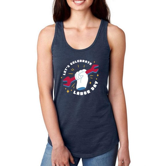 Let's Celebrate Labor Day Racerback Tank Women -Smartprints Designs, Female Large