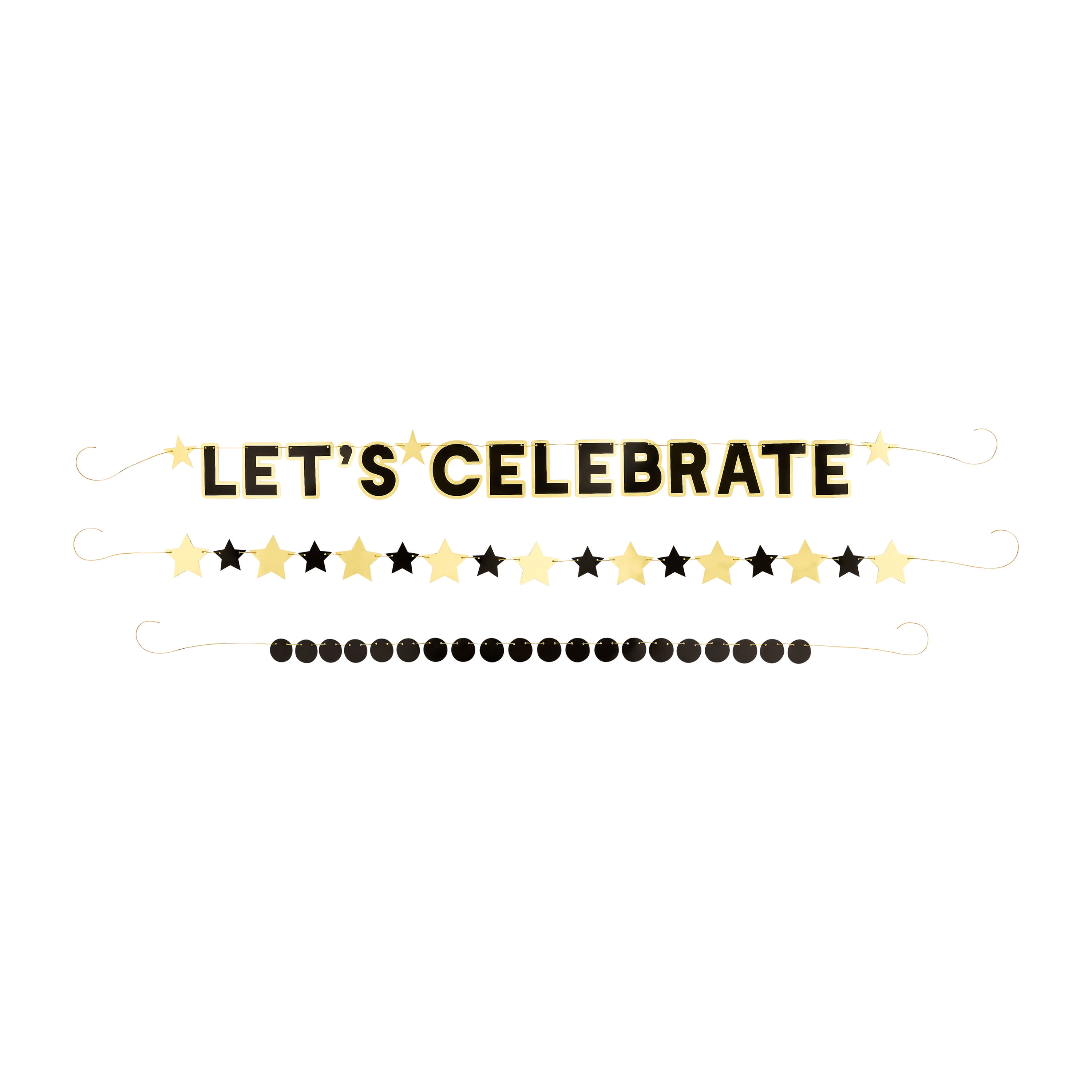 3 Count, 98.5 IN Each, Let's Celebrate Starry Banner Set, by Way To Celebrate