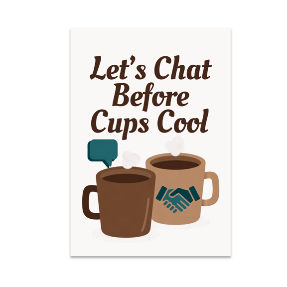 Let's Chat Before Cups Cool - Networking Enthusiast - 13x19 Poster Print