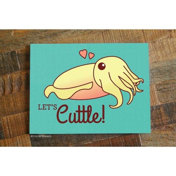 Let's Cuttle! Cute Squid Card with Adorable Design – Blank Inside, Perfect for Love Notes, Anniversaries, or Just Because – Envelope Included