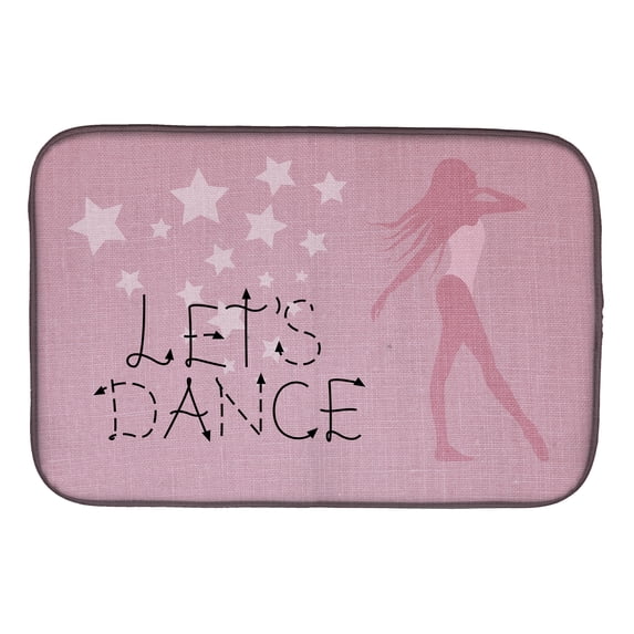 Let's Dance Linen Pink Dish Drying Mat