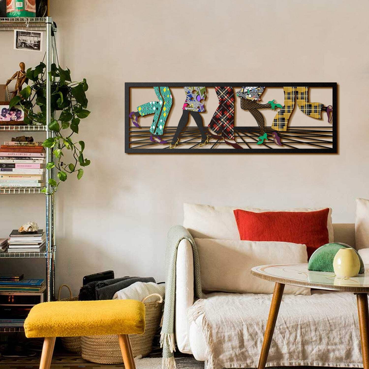 Colorful Dancers Steel Wall Art 12" x 37"