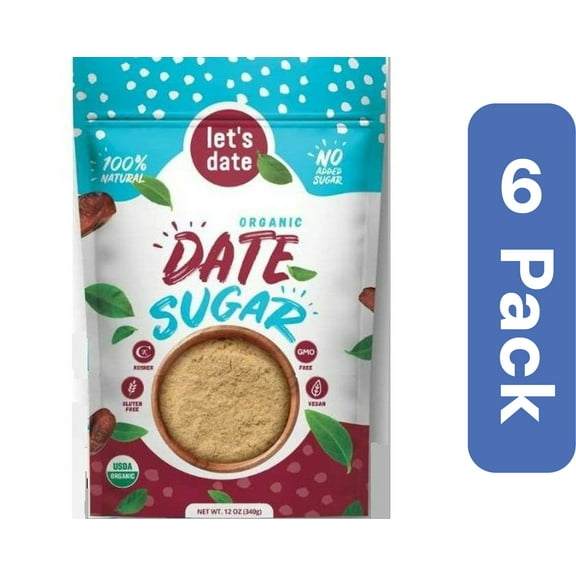 Let's Date Organic Date Sugar 12 oz (Pack of 6)