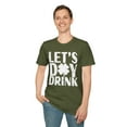thumbnail image 1 of Let's Day Drink, Gildan Unisex Softstyle Shirt, Shamrock Graphic Tee, S-3XL, 1 of 5