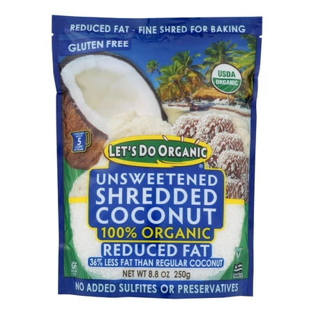 Let's Do Organic Reduced Fat Coconut Unsweetened 8.8 oz Pack of 2