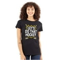 thumbnail image 1 of Let's Do That Hockey Sports Womens Fitted Plus Size Graphic Tee Brisco Brands 2X, 1 of 5