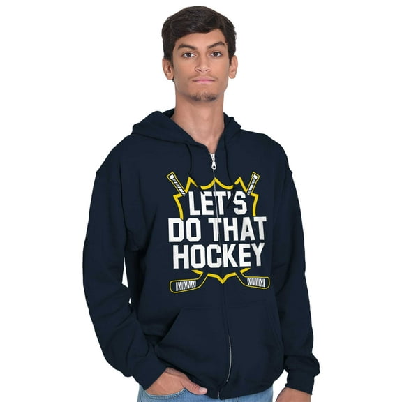 Let's Do That Hockey Sports Unisex Plus Size Zip Hoodie Brisco Brands 5X