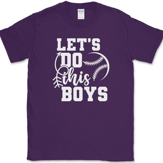 Let's Do This Boys Baseball T-Shirt Funny Humor Sports Gift Text Tee - Purple, XL