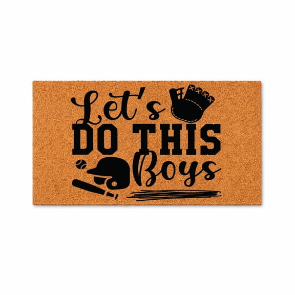 Let’s Do This Boys Doormat, Baseball Welcome Mat, Front Porch Entry Rug, Home Decor, Housewarming Gift, Birthday Gift 7592 (18x30 inches) 7592