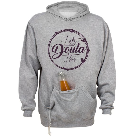 Let's Doula This Beer Holder Tailgate Hoodie Sweatshirt Unisex Large Oxford