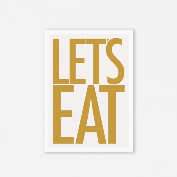 Let's Eat Kitchen Print, Unframed Paper Poster 24x36in