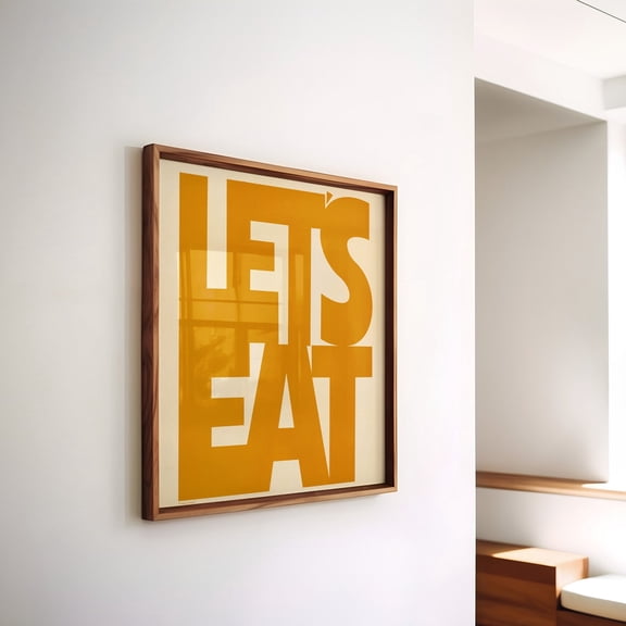 Let's Eat Kitchen Wall Art Retro Food Decor Living Room Bedroom Office