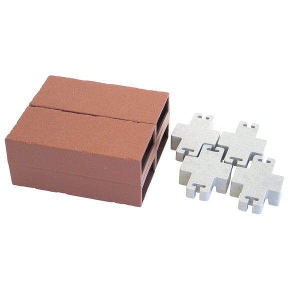 Let's Edge It! Decorative Plastic Brick Edging with 4 Built-in Solar Lights, Terra Cotta, 20-Foot Kit - Argee RG820SG, Gray