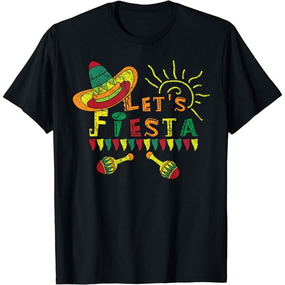 Let's Fiesta Funny Cinco de Mayo Vintage Mexican Party T-Shirt