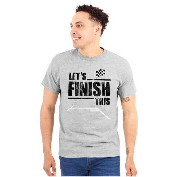 Let's Finish This Racing Cars Sports Plus Size Crewneck Graphic Tee Shirt Brisco Brands 2X