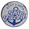 thumbnail image 1 of Let's GET Ship Faced Anchor Away Aquaholic Drunk Boat Buoy Tiki Pool BAR Lifesaver Sign, 1 of 2