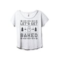thumbnail image 1 of Let's Get Baked Ginger Women's Fashion Slouchy Dolman T-Shirt Tee Heather White Medium, 1 of 3