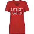 thumbnail image 1 of Let's Get Basted Womens V-Neck T-Shirt, 1 of 2