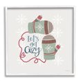 thumbnail image 1 of Let's Get Cozy Winter Mittens Snowflake Pattern Inspirational Graphic Art Framed Art Print Wall Art, 1 of 7